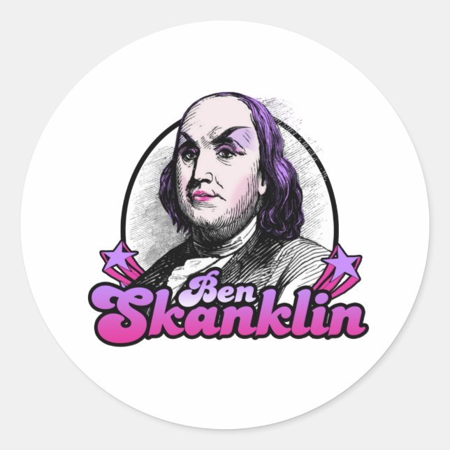 Adesivo Redondo Benjamin Skanklin (Frente)