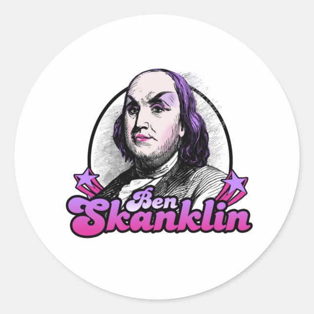 Adesivo Redondo Benjamin Skanklin (Frente)