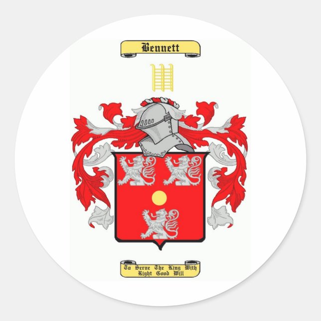 Adesivo Redondo bennett (inglês) (Frente)