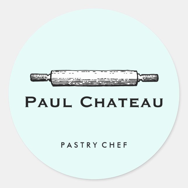 Adesivo Redondo Bens cozidos Rolando Pino Panificação Azul Pálido (Frente)