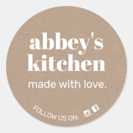 Adesivo Redondo Bens De Casamento Adicionam Seu Logotipo Kraft