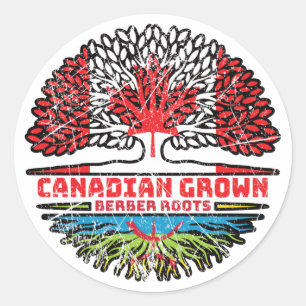 Adesivo Redondo Berber Amazigh Canada Tree Roots Flag