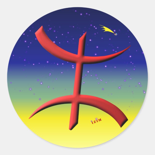 Adesivo Redondo berbere, kabyle (Frente)