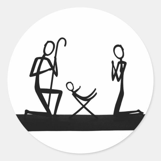 Adesivo Redondo berço de Natal (Frente)