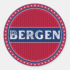 Adesivo Redondo Bergen City Pride Emblem – Norwegian Identity