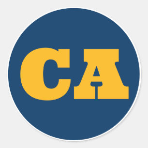 Adesivo Redondo Berkeley (CA) - Azul x Dourado x Branco