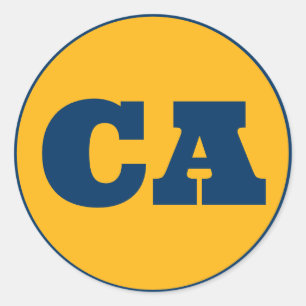 Adesivo Redondo Berkeley (CA) - Dourado x Azul