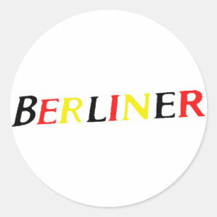 Adesivo Redondo Berlim, berlinês, Alemanha nas cores da bandeira