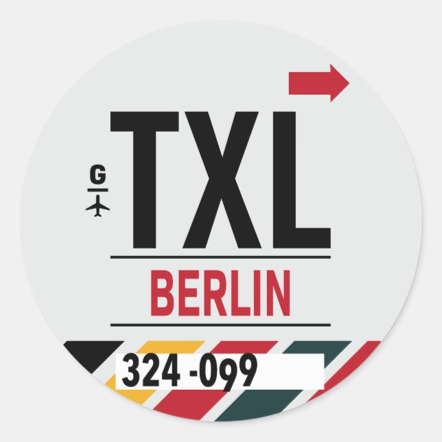 Adesivo Redondo Berlim - Viagem Tag Round Sticker (Frente)
