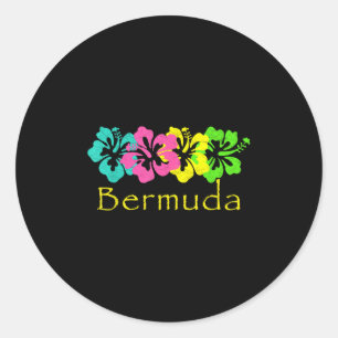 Adesivo Redondo Bermuda Tropical Beach _ Surf das Bermudas