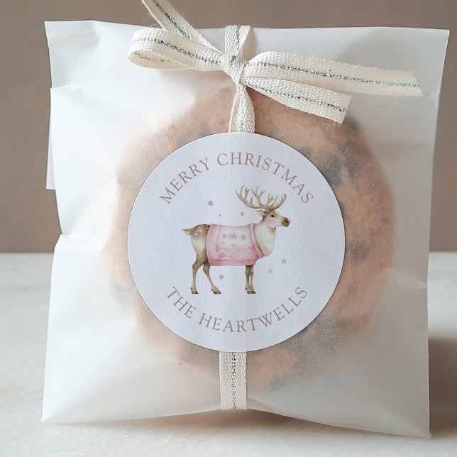 Adesivo Redondo Berna de Aquarela Personalizada Feliz Natal (Criador carregado)