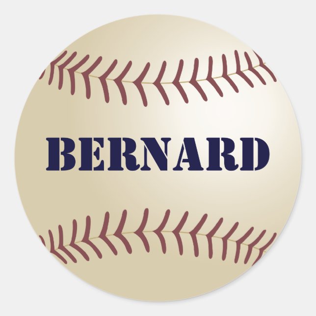 Adesivo Redondo Bernard Baseball Sticker / Selo (Frente)