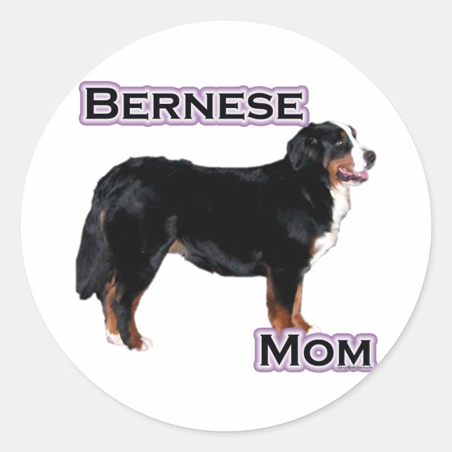 Adesivo Redondo Bernese Mãe 4 - Sticker (Frente)