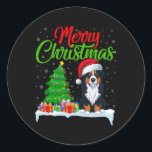 Adesivo Redondo Bernese Mountain Dog Árvore de Natal Luzes Xmas Do<br><div class="desc">Bernese Mountain Dog Árvore de Natal Ilumina Cachorro Xmas</div>