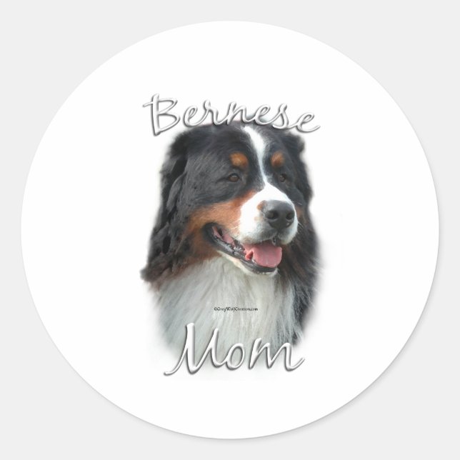 Adesivo Redondo Bernese Mountain Dog Mãe 2 (Frente)