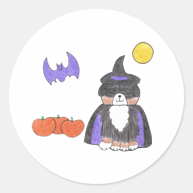 Adesivo Redondo Bernese Mountain Dog Witker Sticker (Frente)