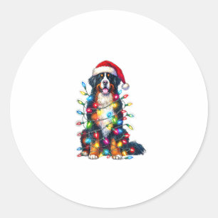Adesivo Redondo Bernese Mountain Dog x Luzes de Natal