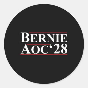 Adesivo Redondo Bernie Aoc 2028 Bernie Sanders Alexandria Cortez P