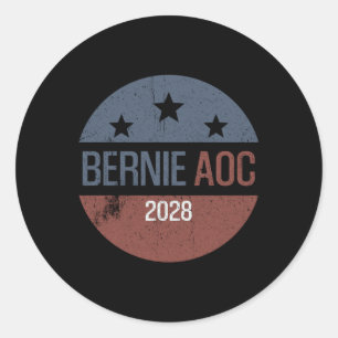 Adesivo Redondo Bernie Aoc 2028 Bernie Sanders Alexandria Cortez P
