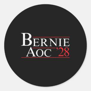 Adesivo Redondo Bernie Aoc 2028 Bernie Sanders Alexandria Cortez P