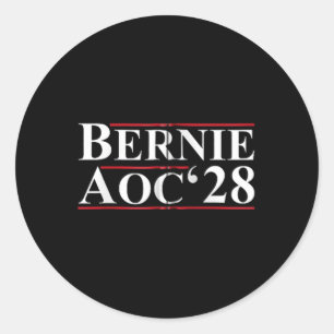 Adesivo Redondo Bernie Aoc 2028 Bernie Sanders Alexandria Cortez P