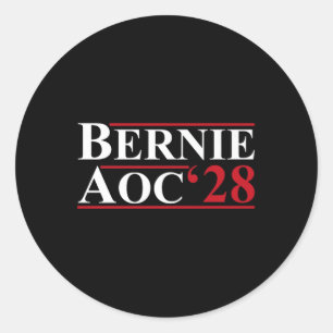 Adesivo Redondo Bernie Aoc 2028 Bernie Sanders Alexandria Cortez P