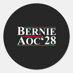 Adesivo Redondo Bernie Aoc 2028 Bernie Sanders Alexandria Cortez P