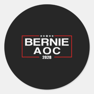 Adesivo Redondo Bernie Aoc 2028 Bernie Sanders Alexandria Cortez P
