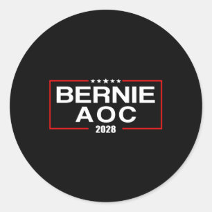 Adesivo Redondo Bernie Aoc 2028 Bernie Sanders Alexandria Cortez P