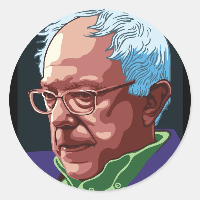 Adesivo Redondo Bernie Sanders (Frente)