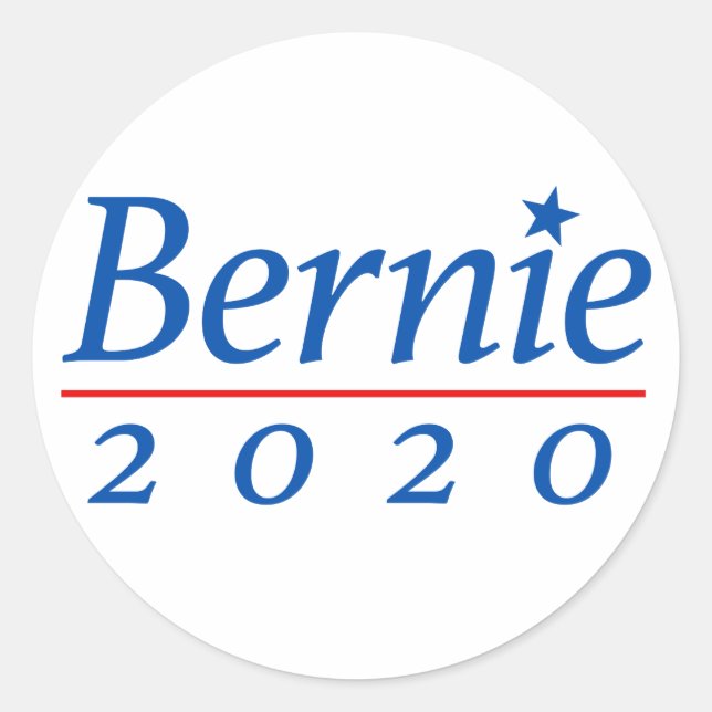 Adesivo Redondo Bernie Sanders 2020. (Frente)