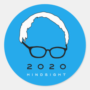 Adesivo Redondo Bernie Sanders 2020 Hindsight