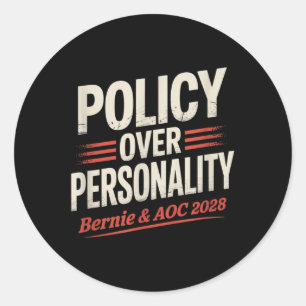 Adesivo Redondo Bernie Sanders E Aoc 2028 Para A Campanha Presiden