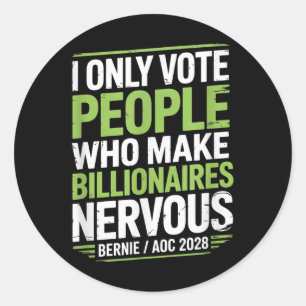 Adesivo Redondo Bernie Sanders E Aoc 2028 Para A Campanha Presiden