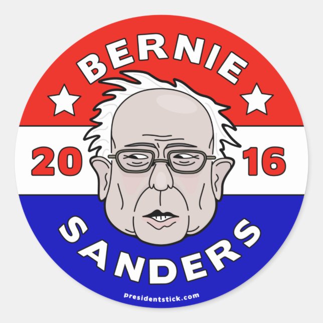 Adesivo Redondo Bernie Sanders para o Presidente 2016 Sheet (Frente)