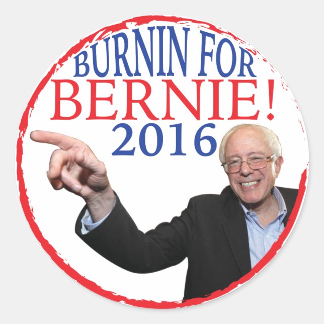 Adesivo Redondo Bernie Sanders Sticker (Frente)