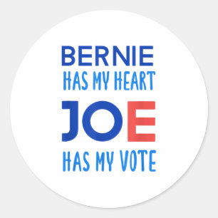 Adesivo Redondo Bernie Tem O Meu Coração Camisa Engraçada Eleição