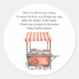 Adesivo Redondo Berries baby shower - Prayer candle label