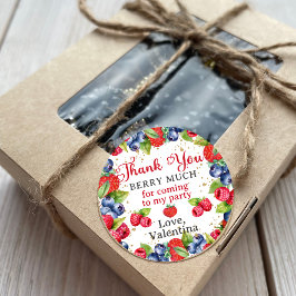 Adesivo Redondo Berries Coloridos Obrigado Berry Muito Aniversário