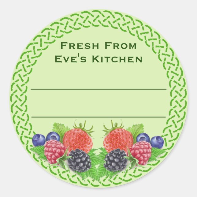 Adesivo Redondo Berries mistos com latas redondas celtas (Frente)