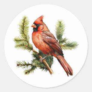 Adesivo Redondo Berries vermelhos vibrantes com folhas verdes esma