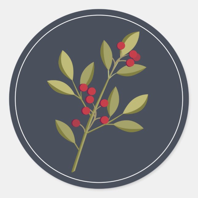 Adesivo Redondo Berry Felry Christmas Envelope Seal (Frente)