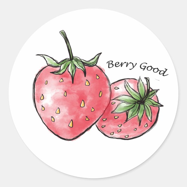 Adesivo Redondo Berry Good Fun - Strawberry Delight (Frente)