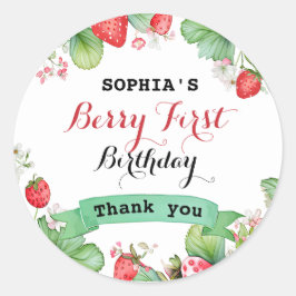 Adesivo Redondo Berry Lovely First Birthday