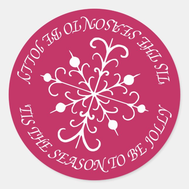 Adesivo Redondo Berry Snowflake Stickers (Frente)
