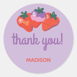 Adesivo Redondo Berry Special Strawberry Birthday - ameixa