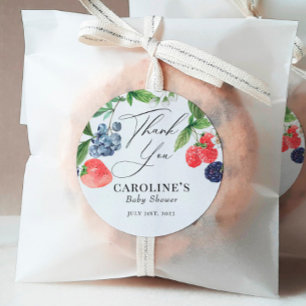 Adesivo Redondo Berry Sweet Watercolor Chá de fraldas