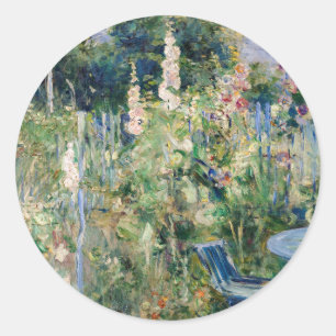Adesivo Redondo Berthe Morisot - Rosas Tremiêres / Malvas