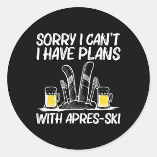 Adesivo Redondo Best Apres Ski Art For Men Women Skiier Wint