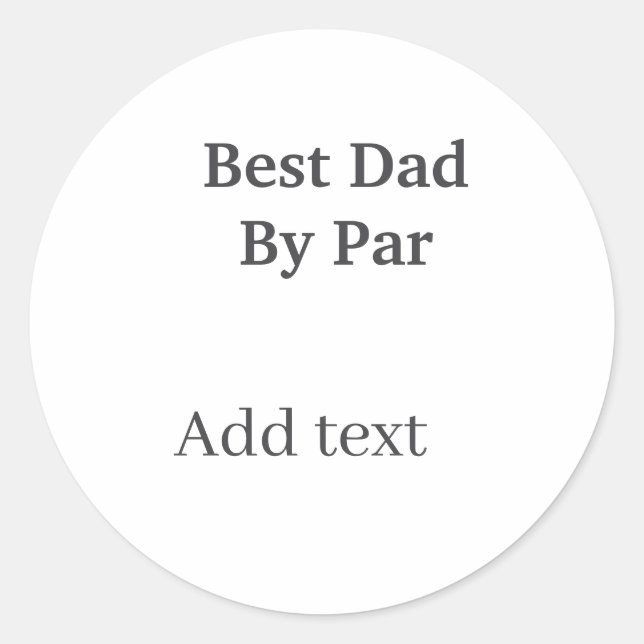 Adesivo Redondo Best dad by par gray black father's day namesimple (Frente)